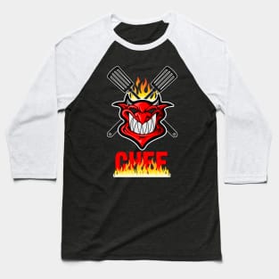 Demon CHEF / Hell's Kitchen / Gordon Ramsey Baseball T-Shirt